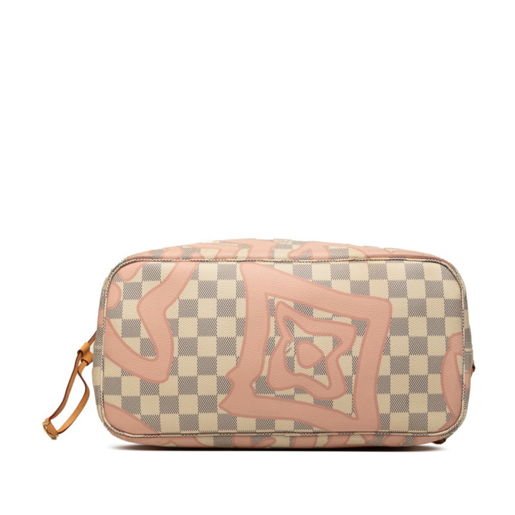 Louis Vuitton Rose Ballerine White Damier Azur Pouch Shoulder Bag Tote Bag (Pre-Owned)
