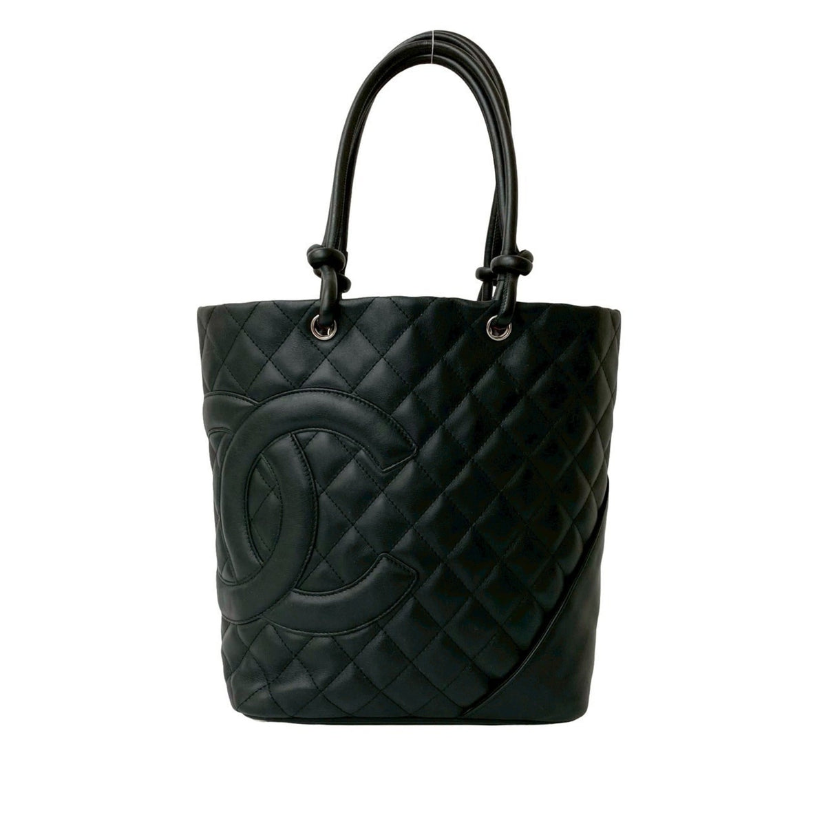 Chanel Black Leather Handbag Tote Bag (Pre-Owned)