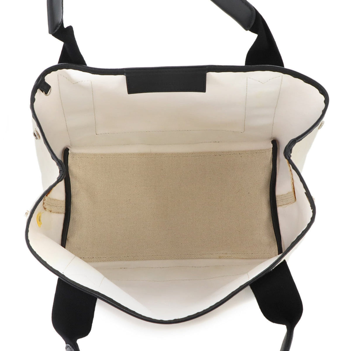 Balenciaga Black White Canvas Leather Handbag Tote Bag (Pre-Owned)