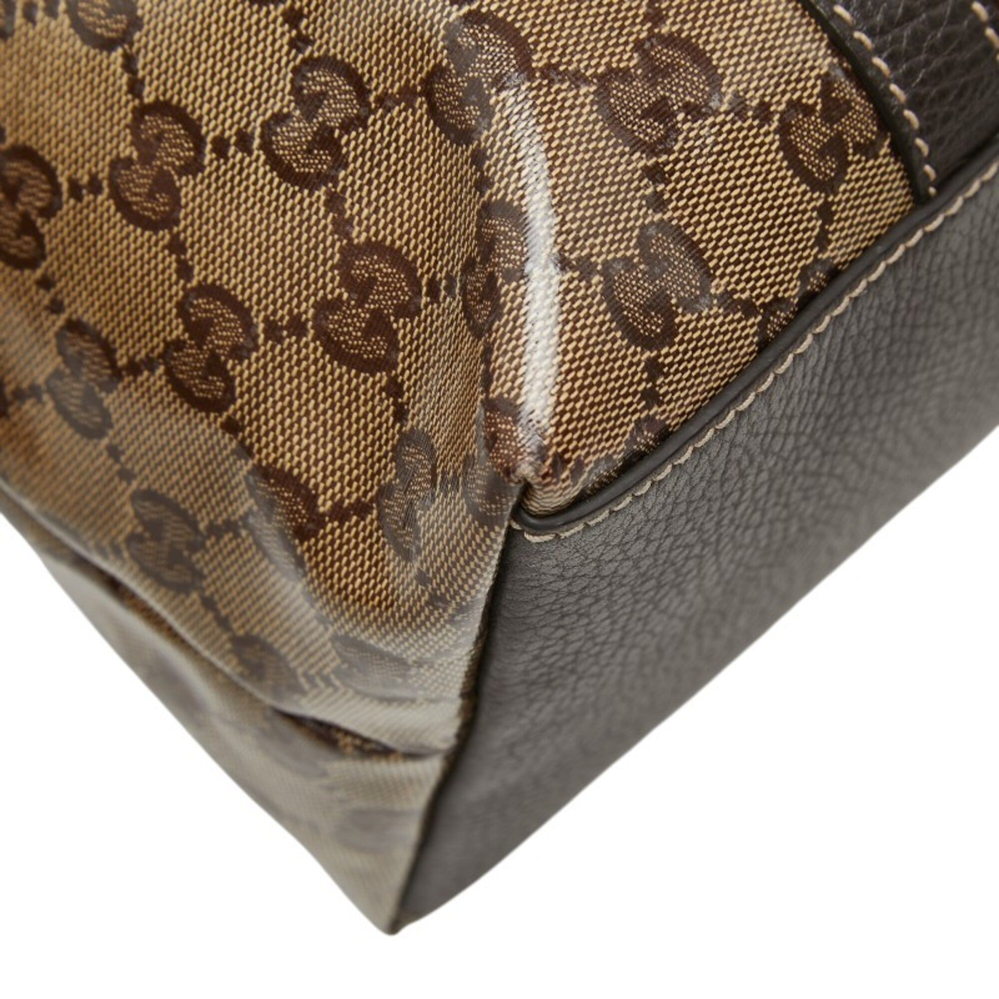 Gucci Brown Leather Handbag Shoulder Bag (Pre-Owned)