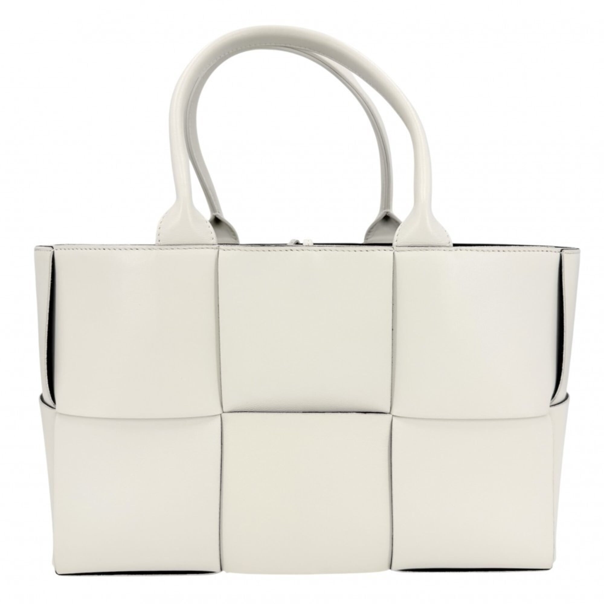Bottega Veneta Black White Intrecciato Handbag Tote Bag (Pre-Owned)