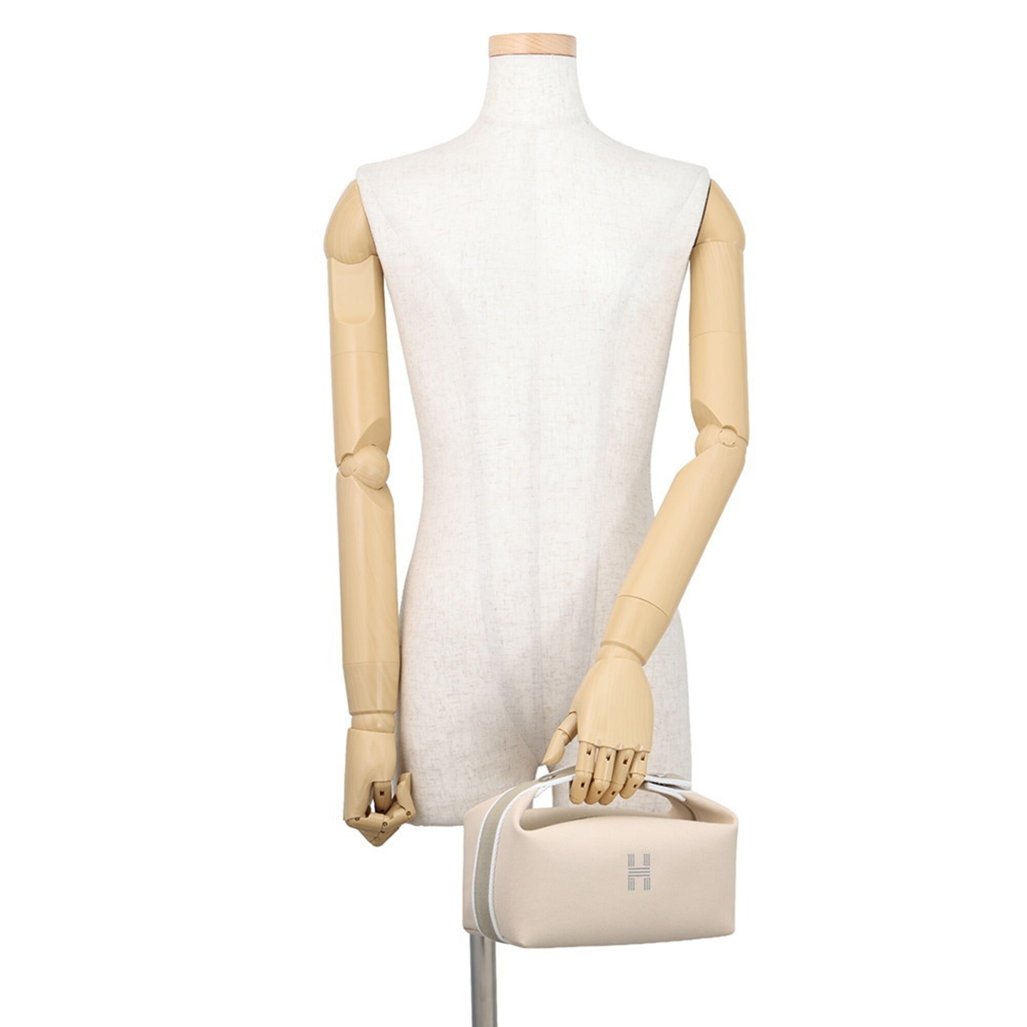 Hermes Kara Beige Canvas Pouch (Pre-Owned)