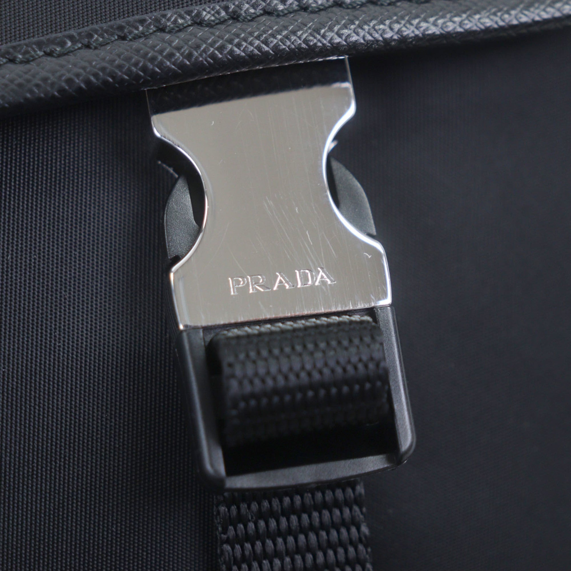 Prada Black Saffiano Nylon Sling Bag (Pre-Owned)
