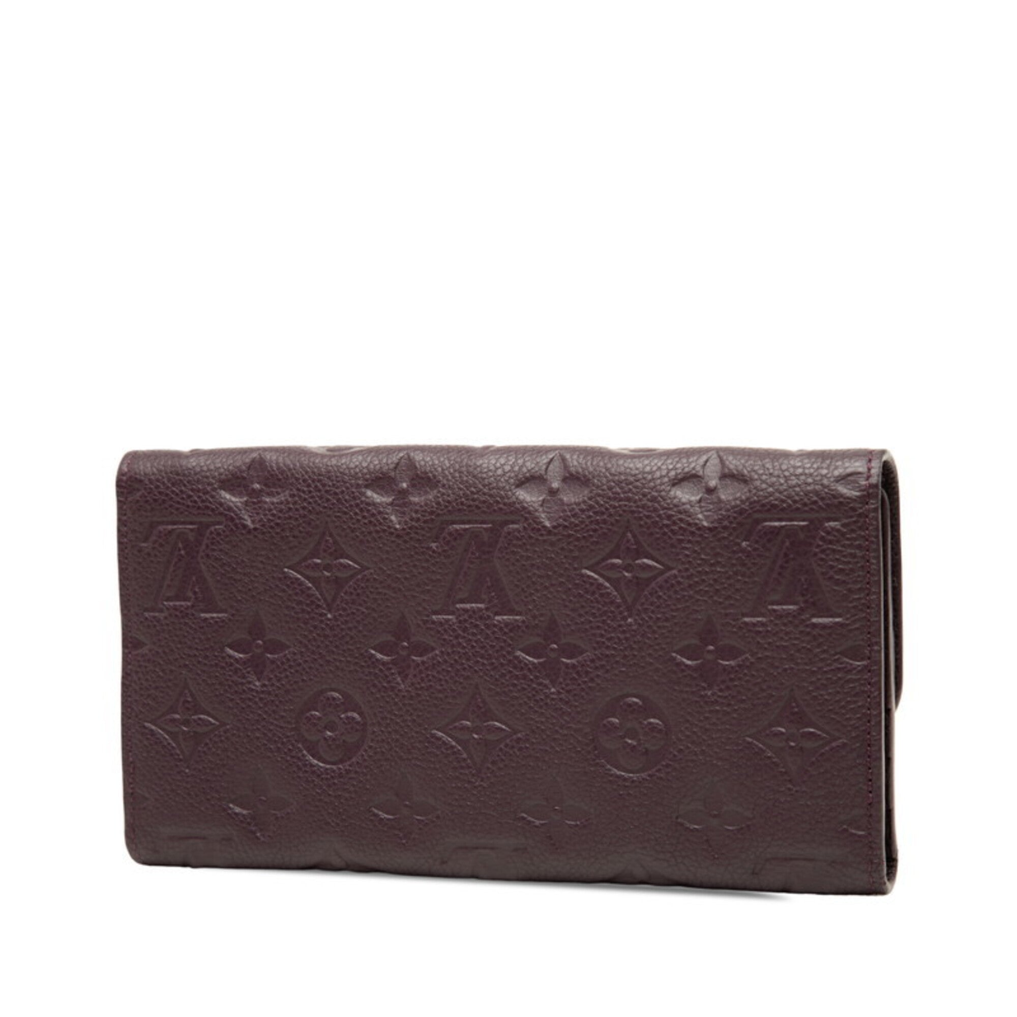 Louis Vuitton Purple Leather Long Wallet (Tri-Fold) (Pre-Owned)
