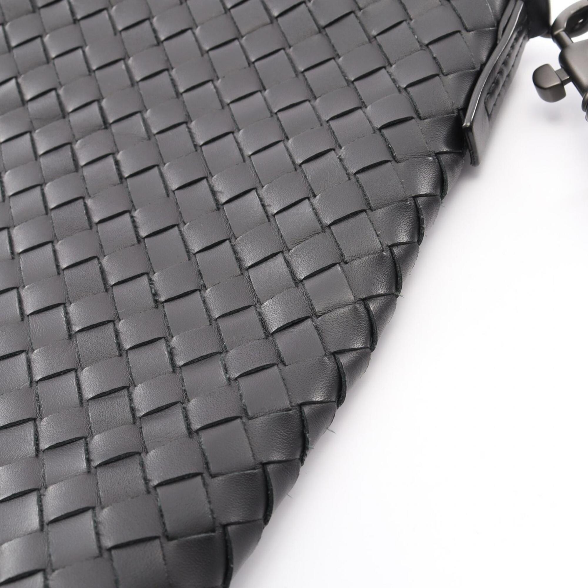 Bottega Veneta Black Leather Handbag Shoulder Bag (Pre-Owned)