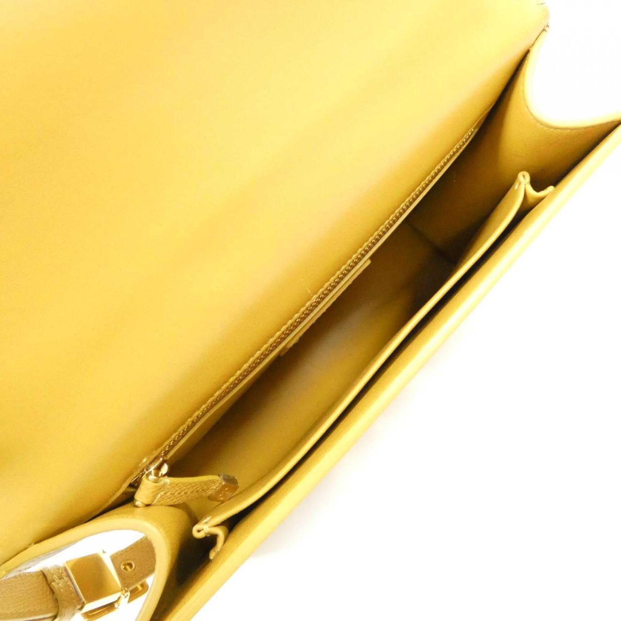Christian Dior Dark Yellow Leather Shoulder Bag (Pre-Owned)