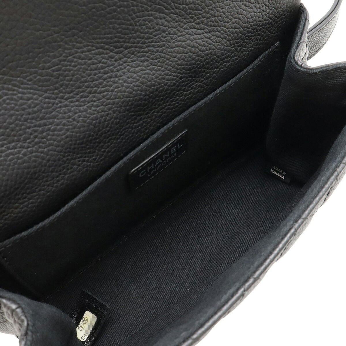 Chanel Black Grained Calfskin Clutch Bag Fanny Pack (Pre-Owned)