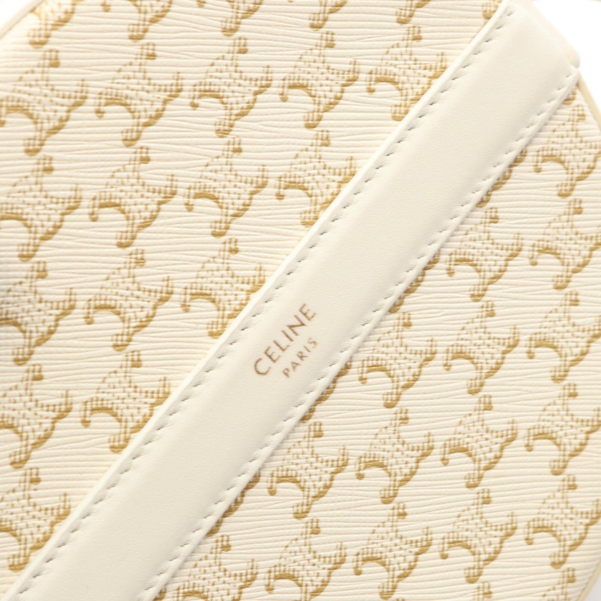 Celine White Coated Canvas Handbag Shoulder Bag (Pre-Owned)