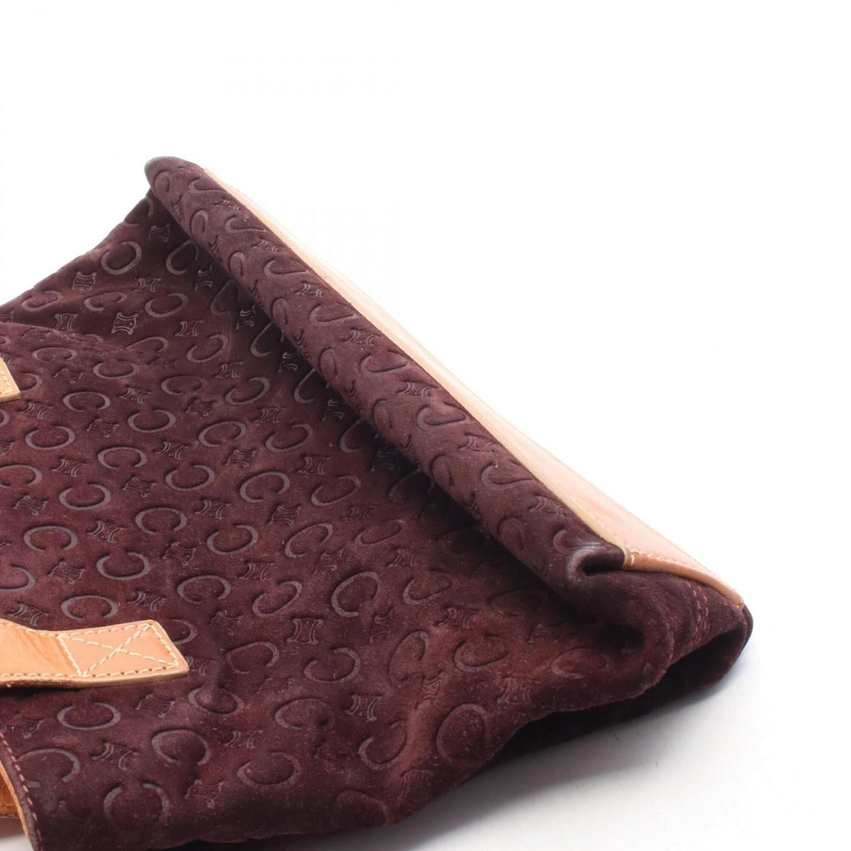 Celine Bordeaux Brown Suede Leather Handbag (Pre-Owned)
