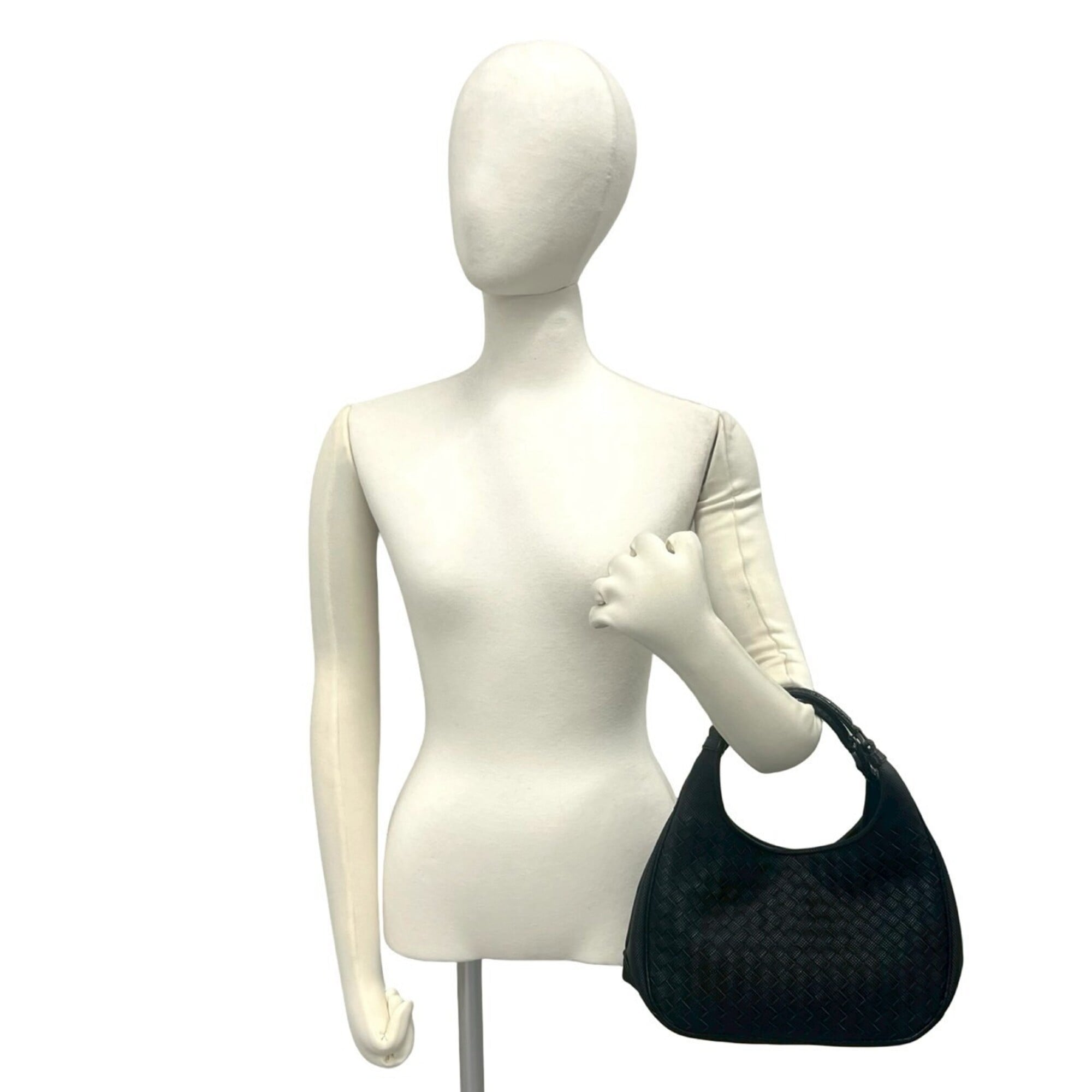 Bottega Veneta Black Leather Pvc Handbag Tote Bag (Pre-Owned)