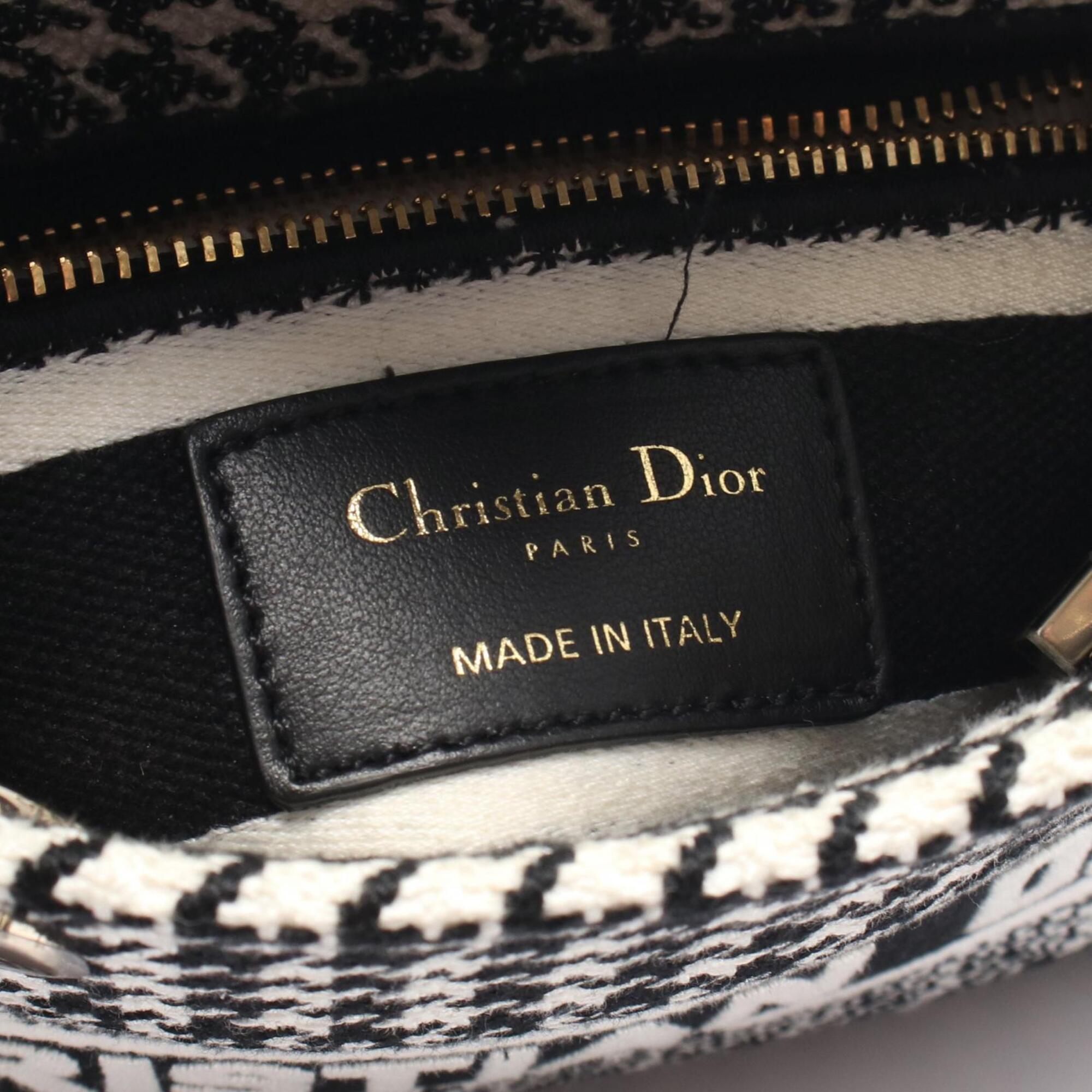 Christian Dior Black White Canvas Handbag (Pre-Owned)