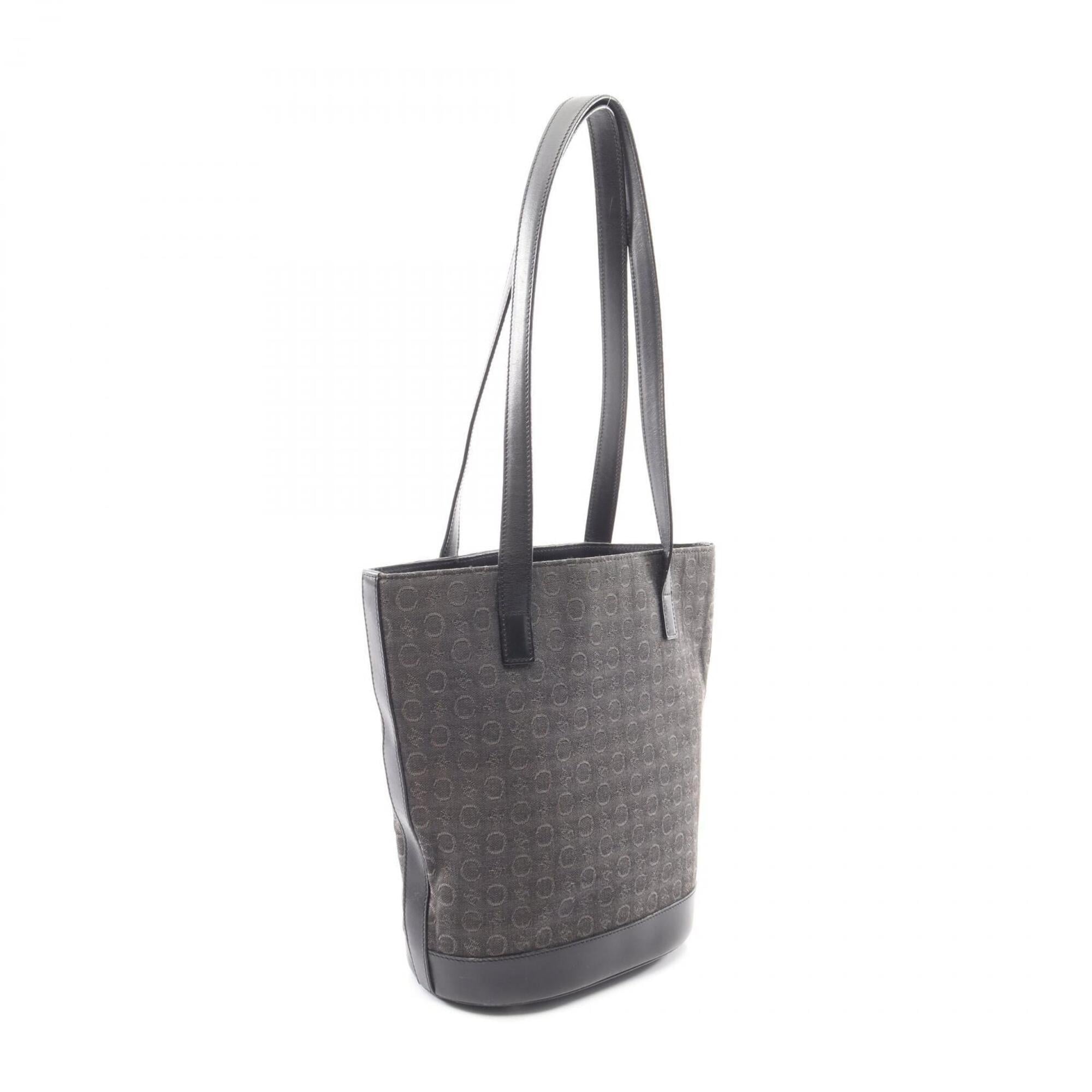 Celine Black Canvas Leather Handbag Tote Bag (Pre-Owned)