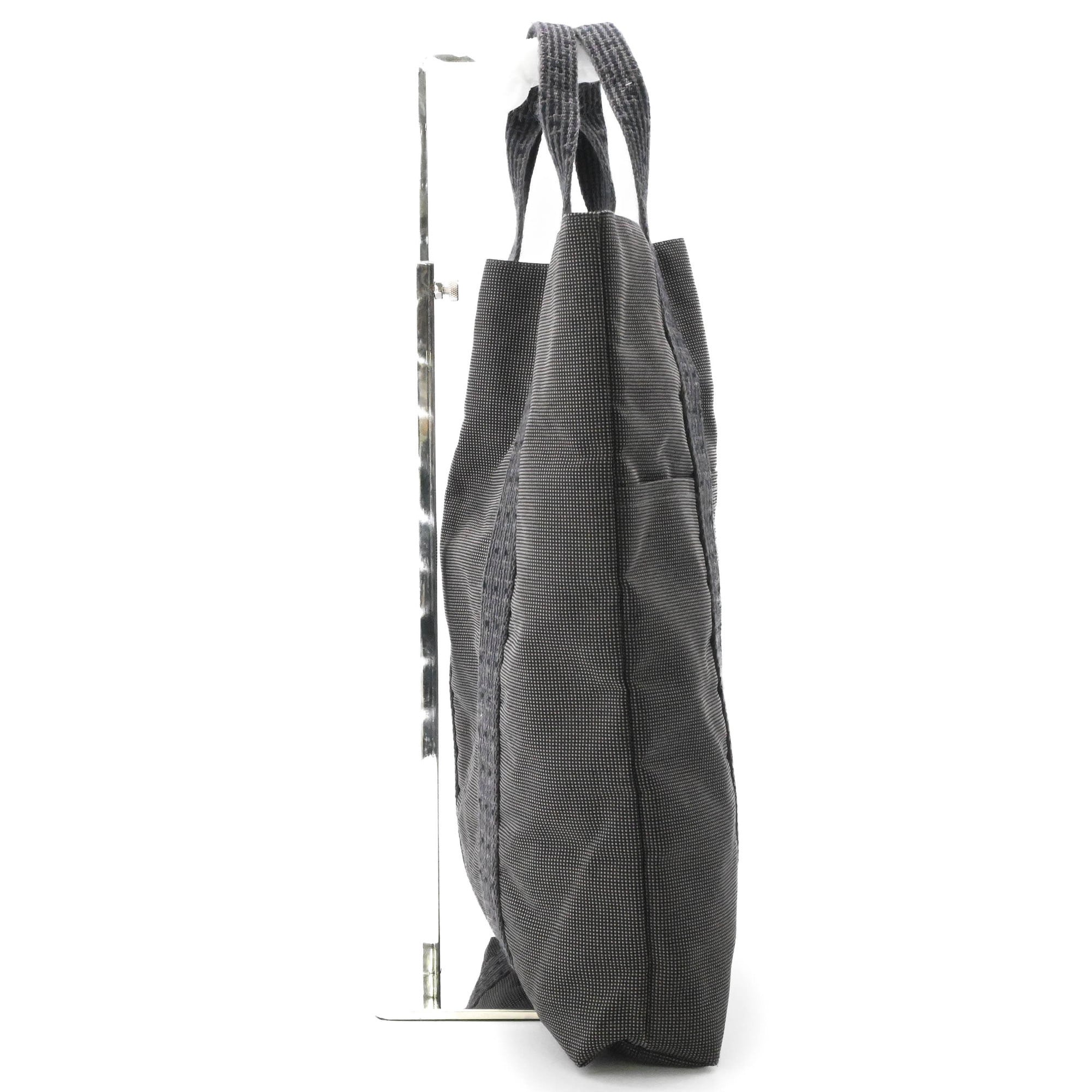 Hermes Her Line Gray Canvas Handbag Tote Bag (Pre-Owned)