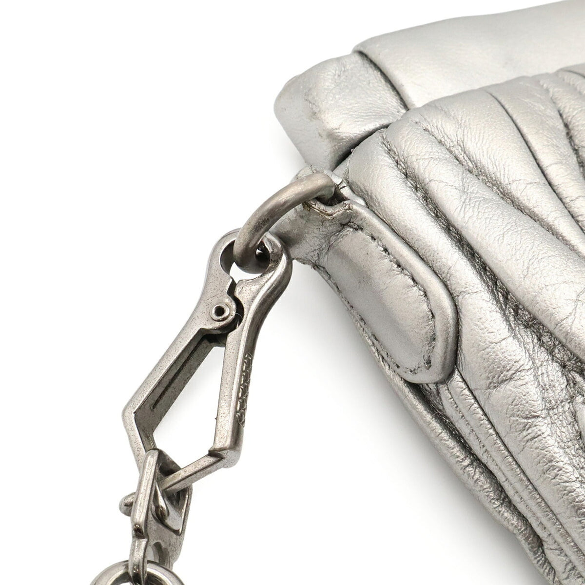 Miu Miu Metallic Leather Clutch Bag Pochette Shoulder Bag (Pre-Owned)
