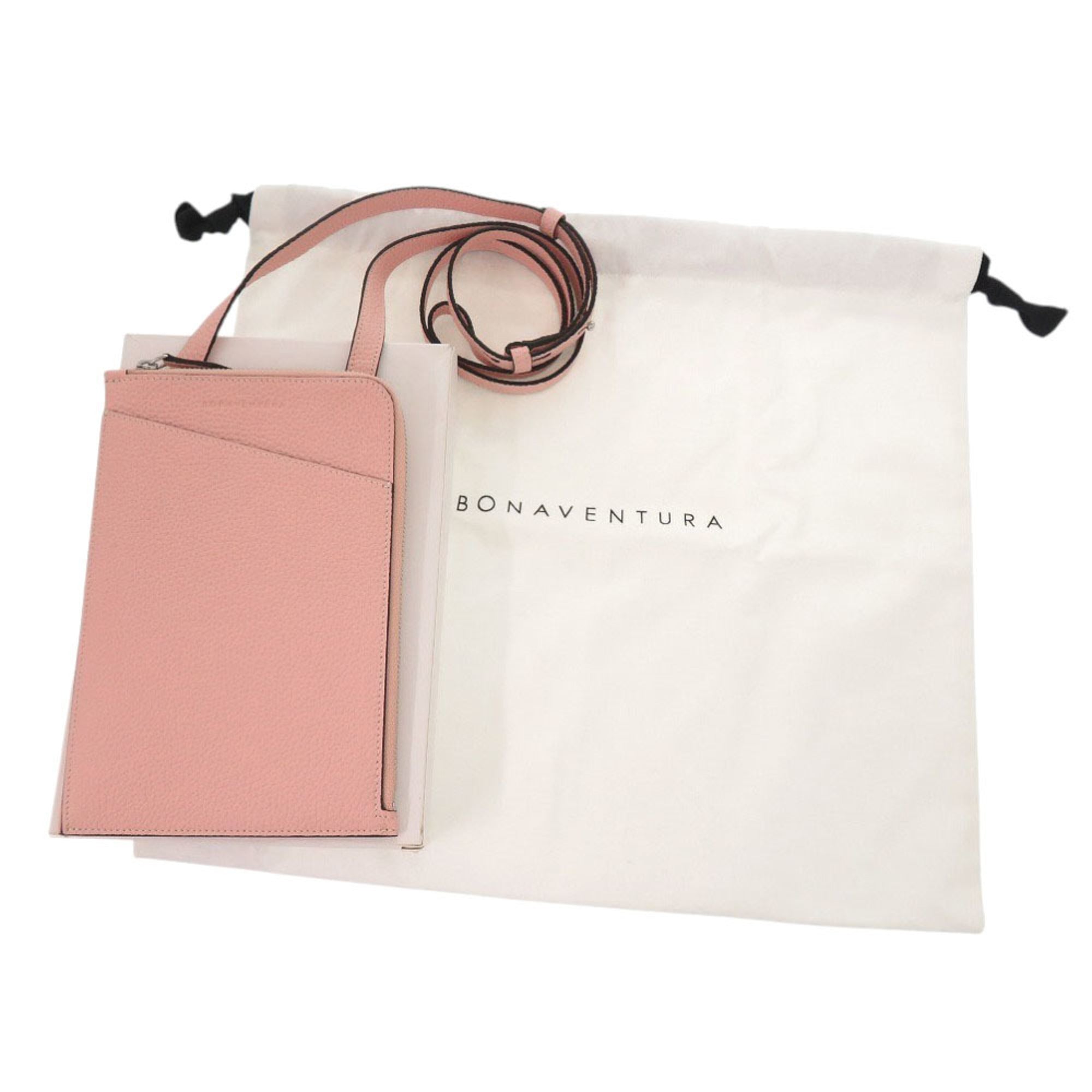 Bonaventura Pink Leather Shoulder Bag (Pre-Owned)