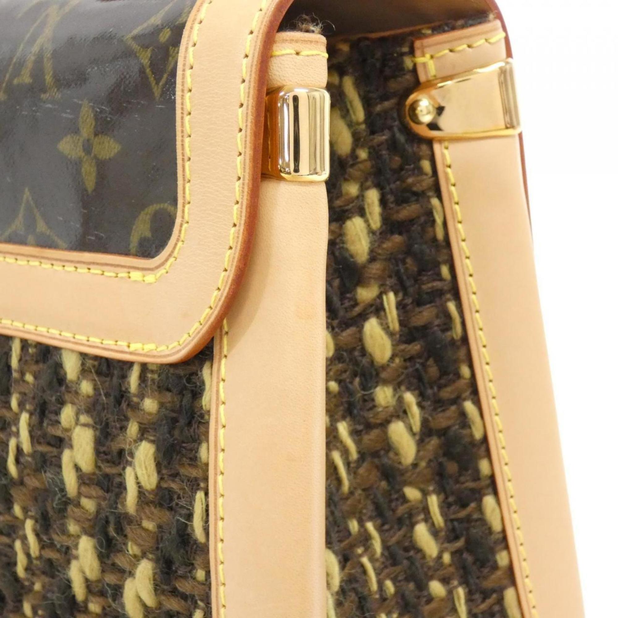 Louis Vuitton Brown Pvc Tweed Handbag (Pre-Owned)