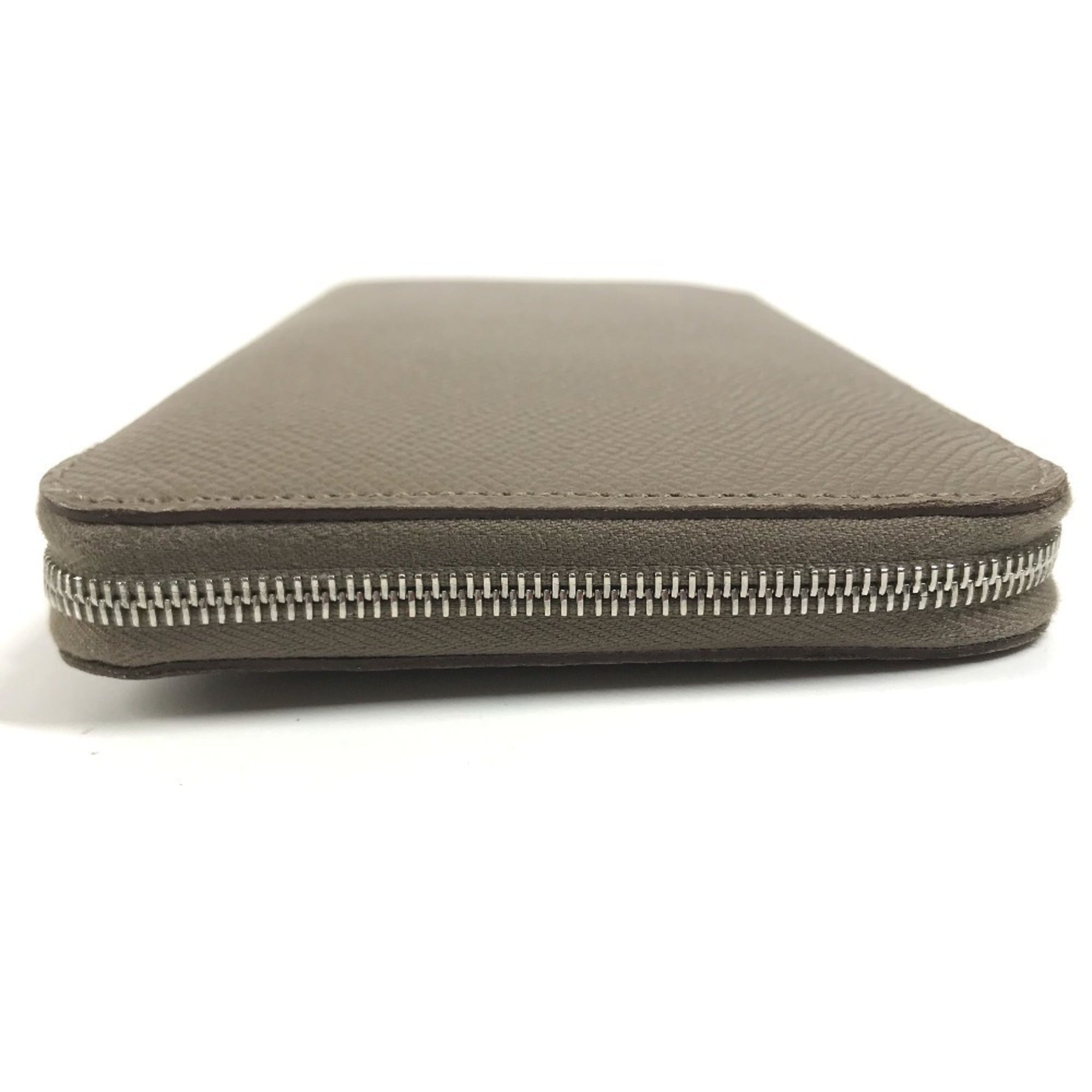 Hermes Silk'in Gray Epsom Leather Long Wallet (Bi-Fold) (Pre-Owned)