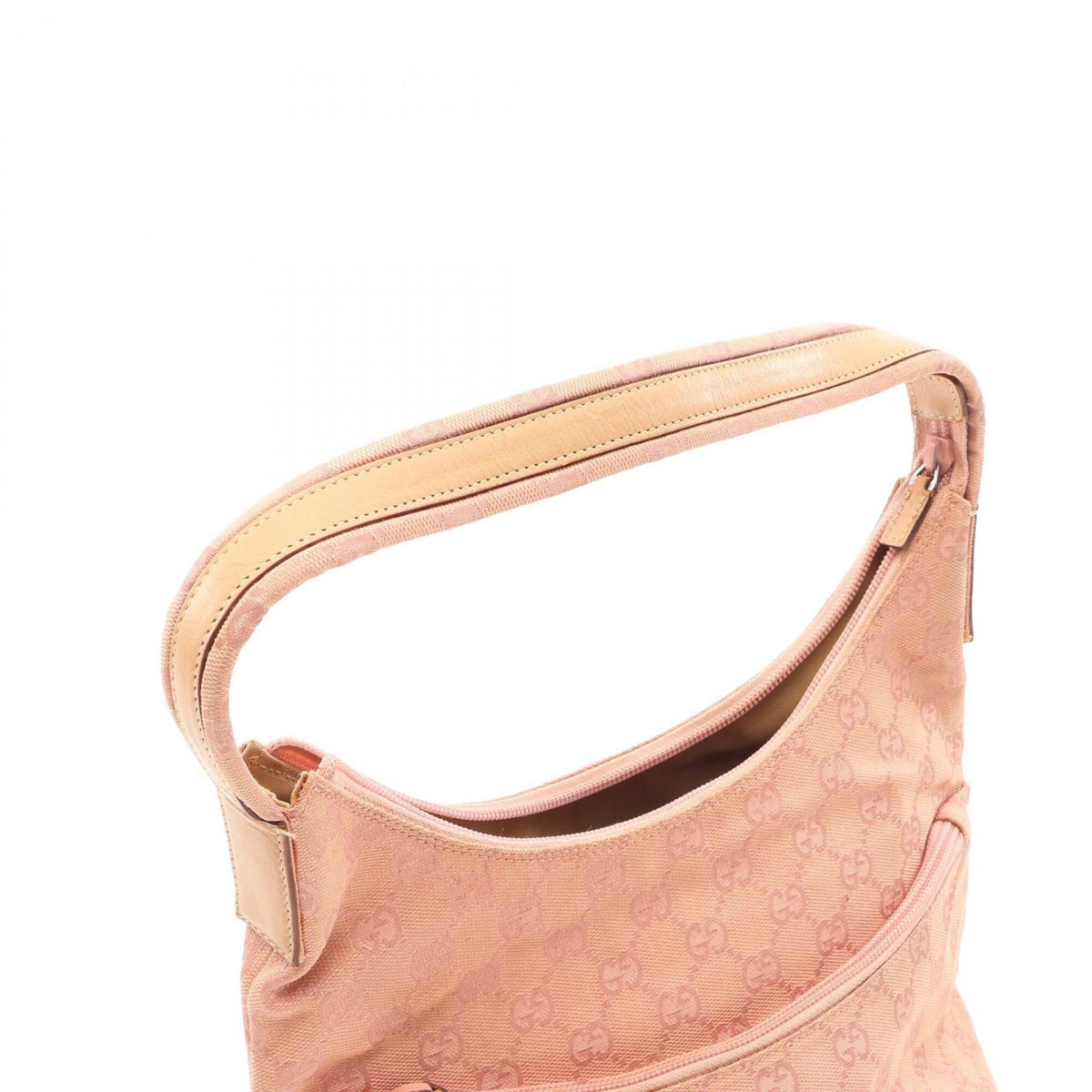 Gucci Pink Canvas Leather Handbag Shoulder Bag (Pre-Owned)