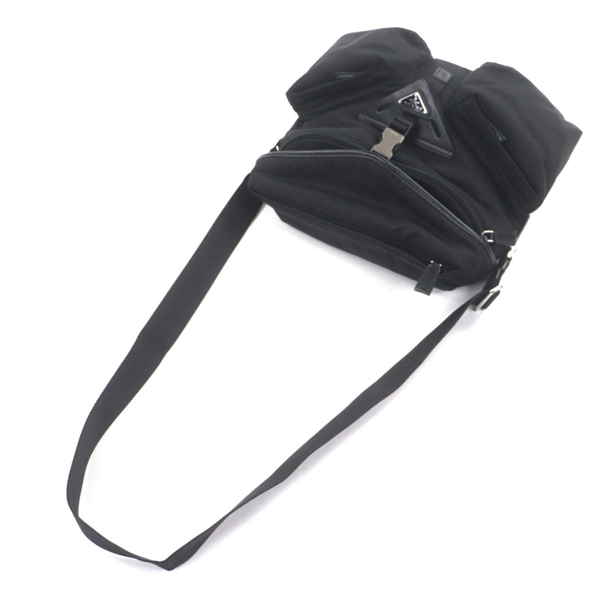 Prada Black Nylon Leather Shoulder Bag (Pre-Owned)