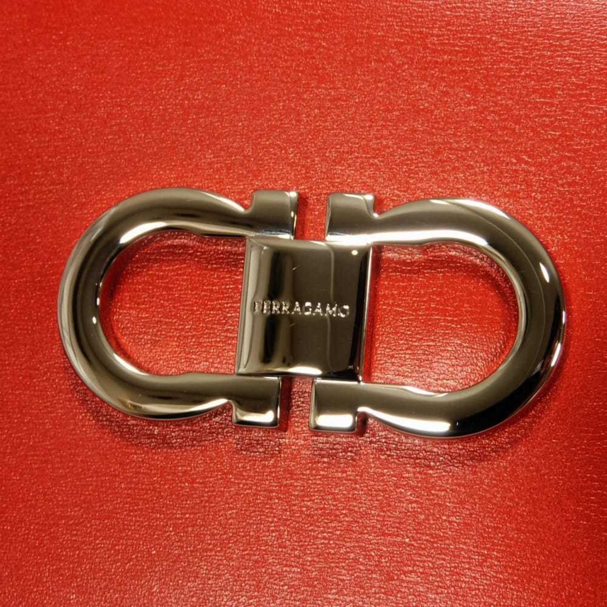 Salvatore Ferragamo Red Color Leather Shoulder Bag (Pre-Owned)