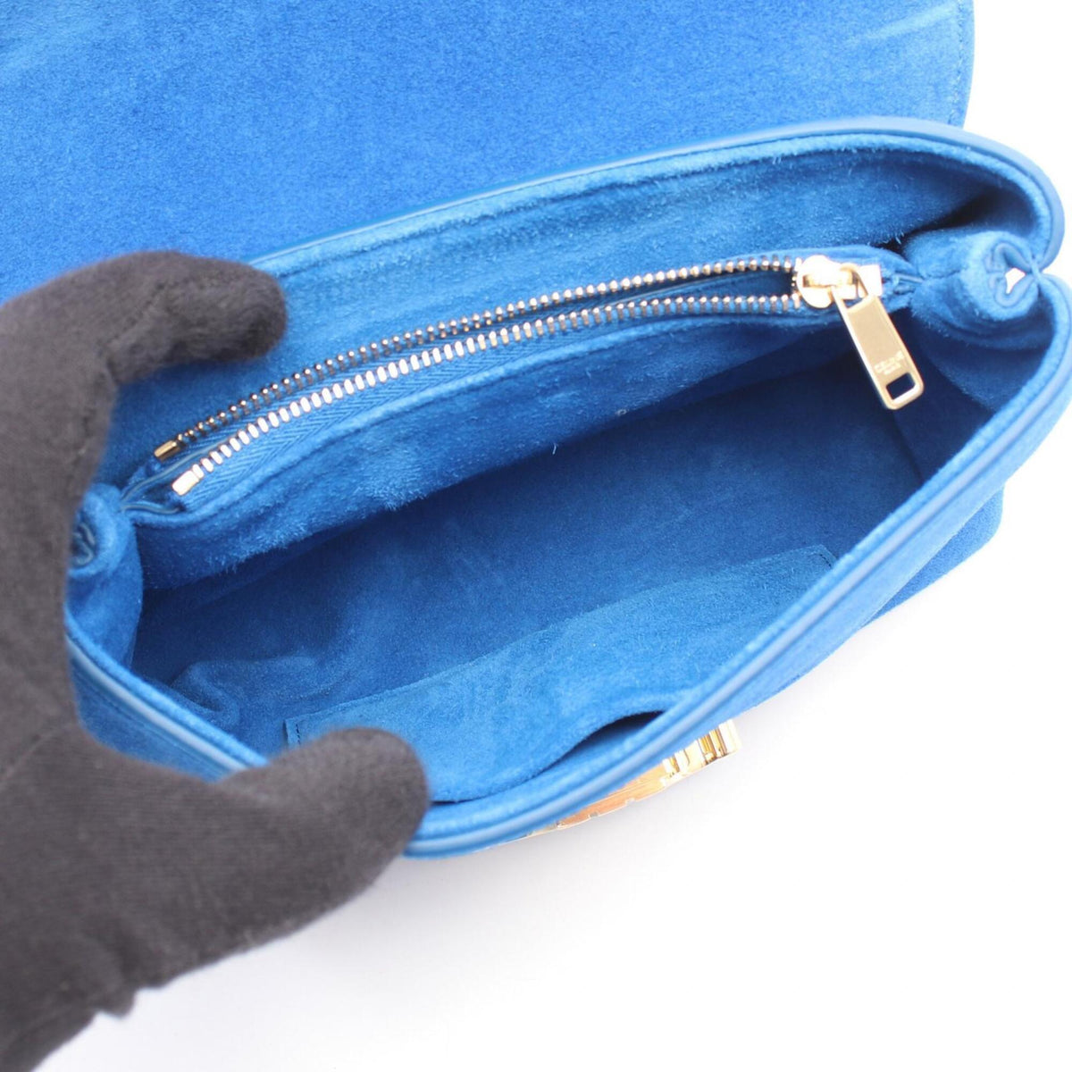 Celine Blue Suede Handbag (Pre-Owned)