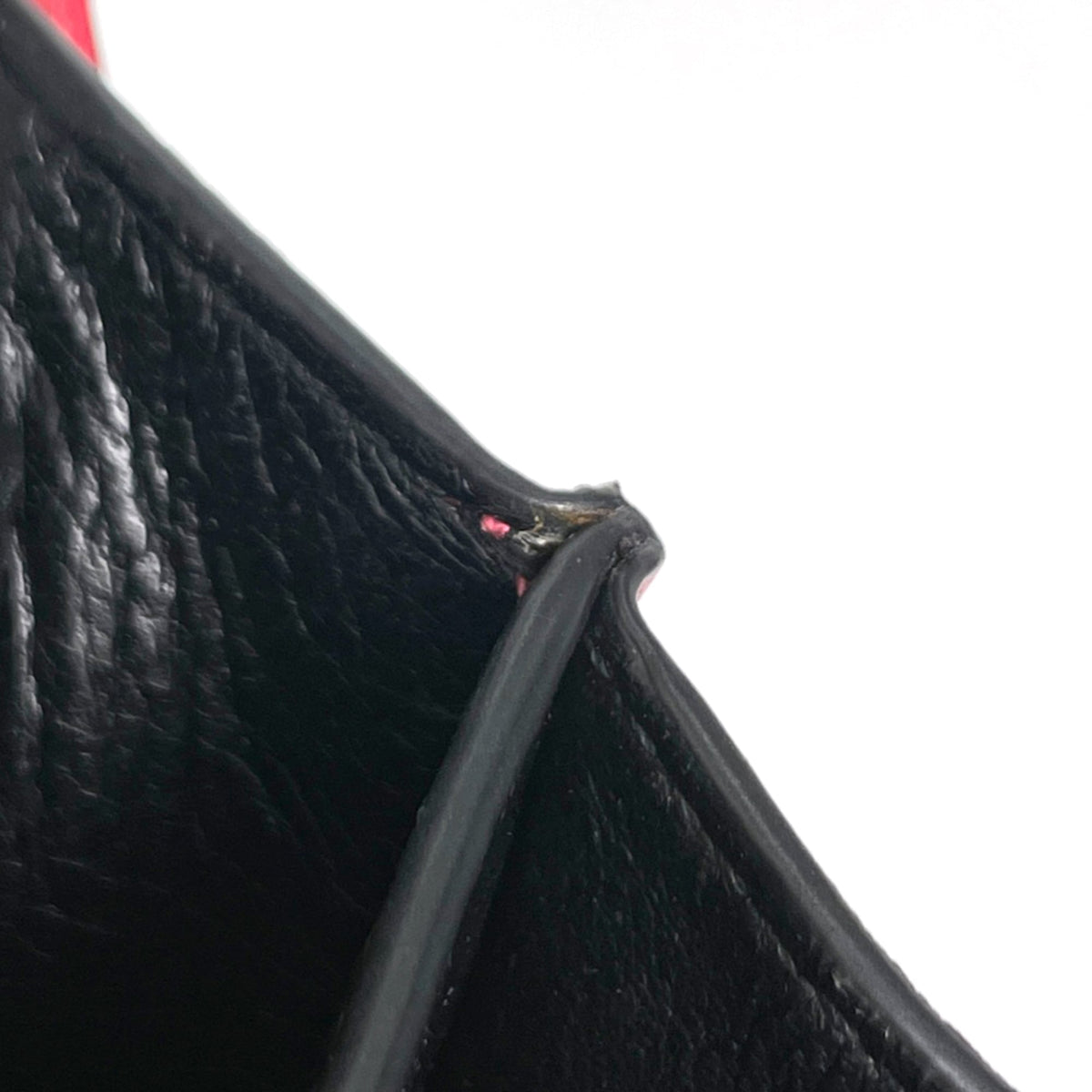 Prada Black Red Color Leather Shoulder Bag (Pre-Owned)