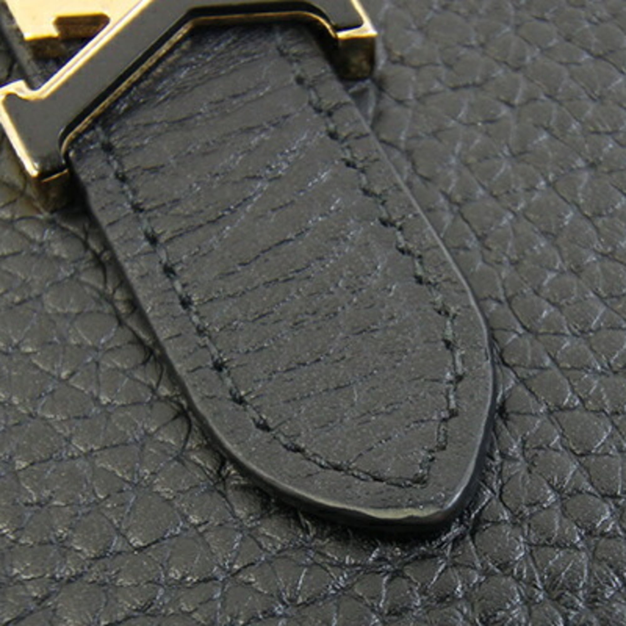 Louis Vuitton Noir Leather Long Wallet (Bi-Fold) (Pre-Owned)