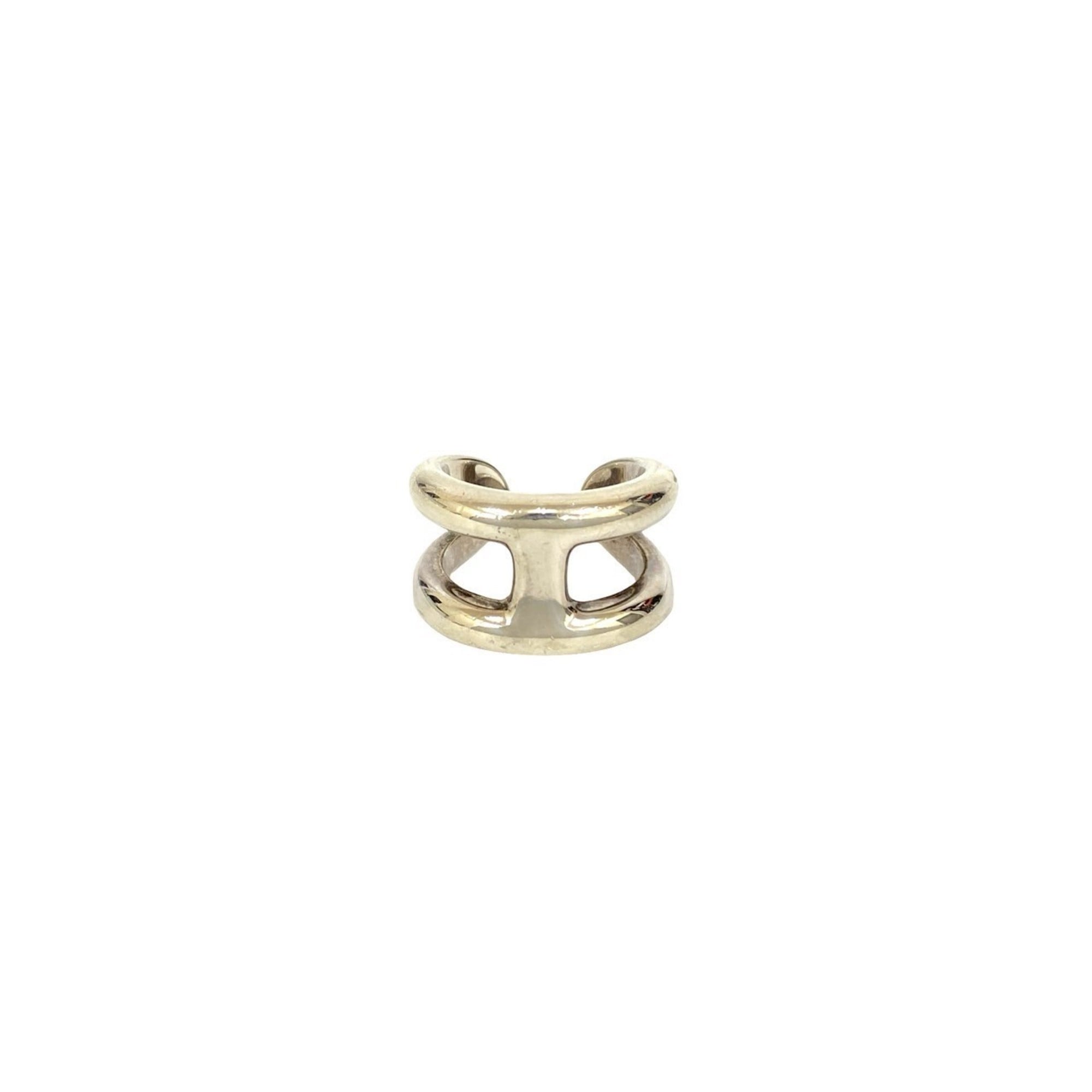 Hermes Silver Silver 925 Band Ring (Pre-Owned)