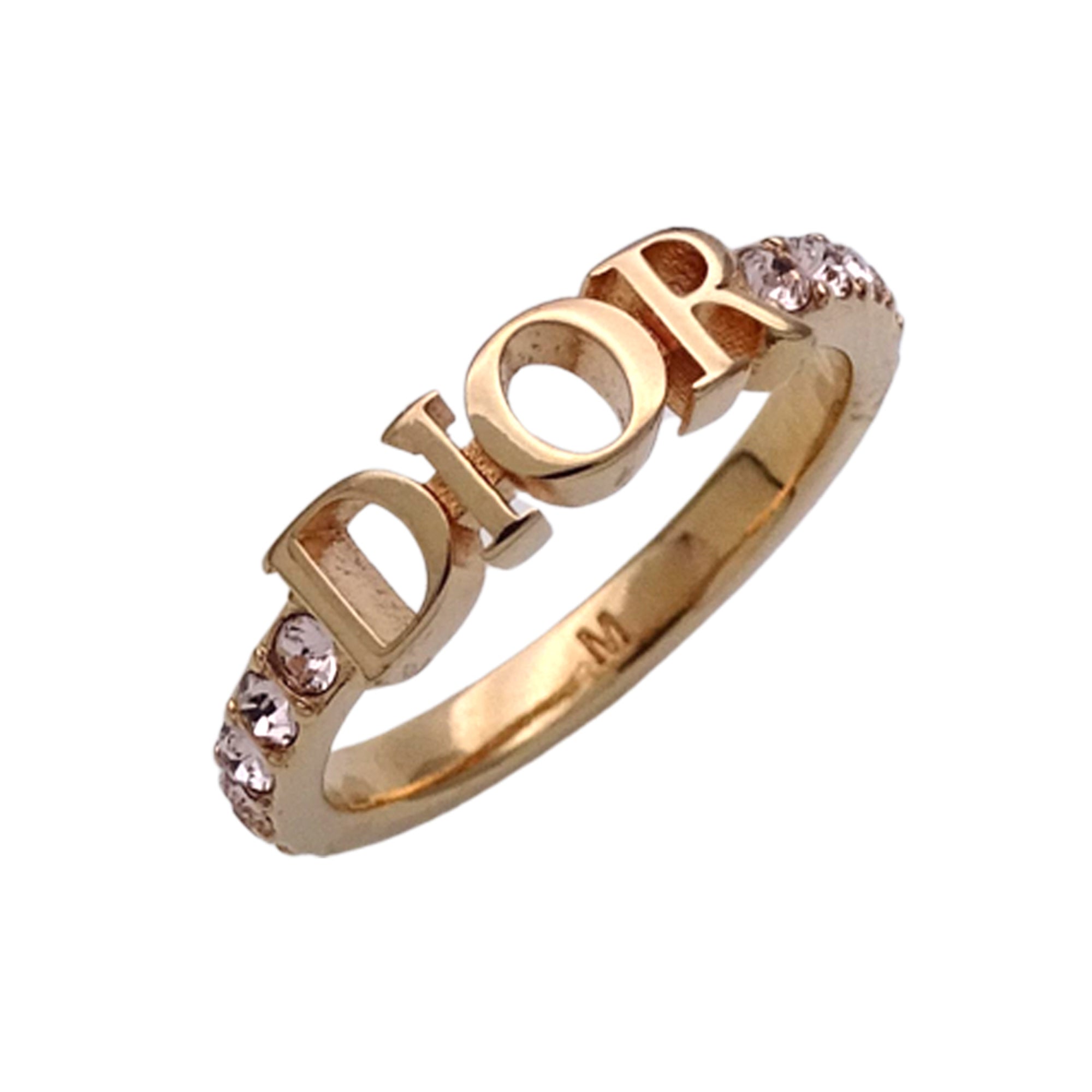 Christian Dior Gold Pink Metal Band Ring (Pre-Owned)