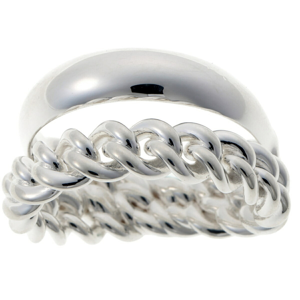 Hermes Silver Silver 925 Band Ring (Pre-Owned)