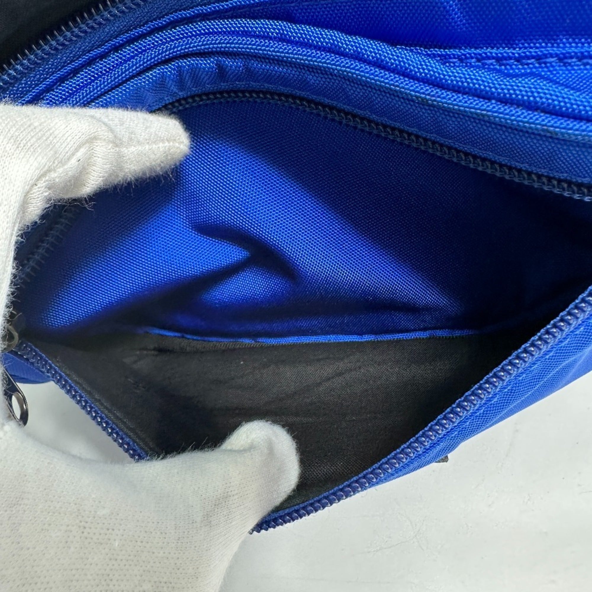 Balenciaga Black Blue Nylon Fanny Pack Shoulder Bag Sling Bag (Pre-Owned)