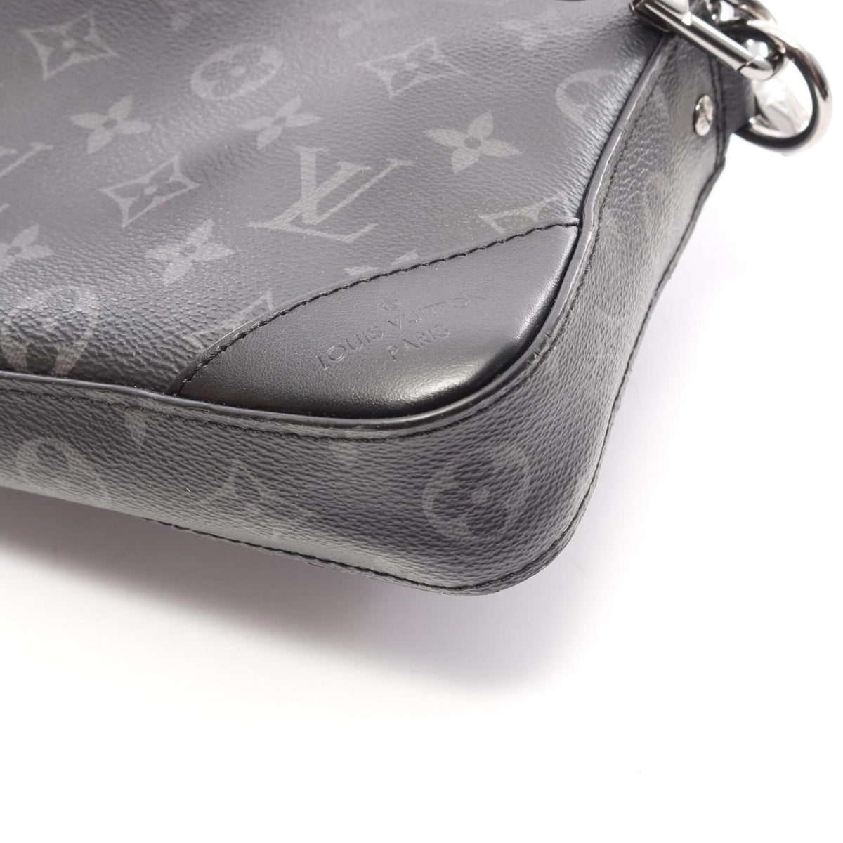 Louis Vuitton Black Gray Coated Canvas Pvc Monogram Eclipse Leather Handbag Shoulder Bag (Pre-Owned)