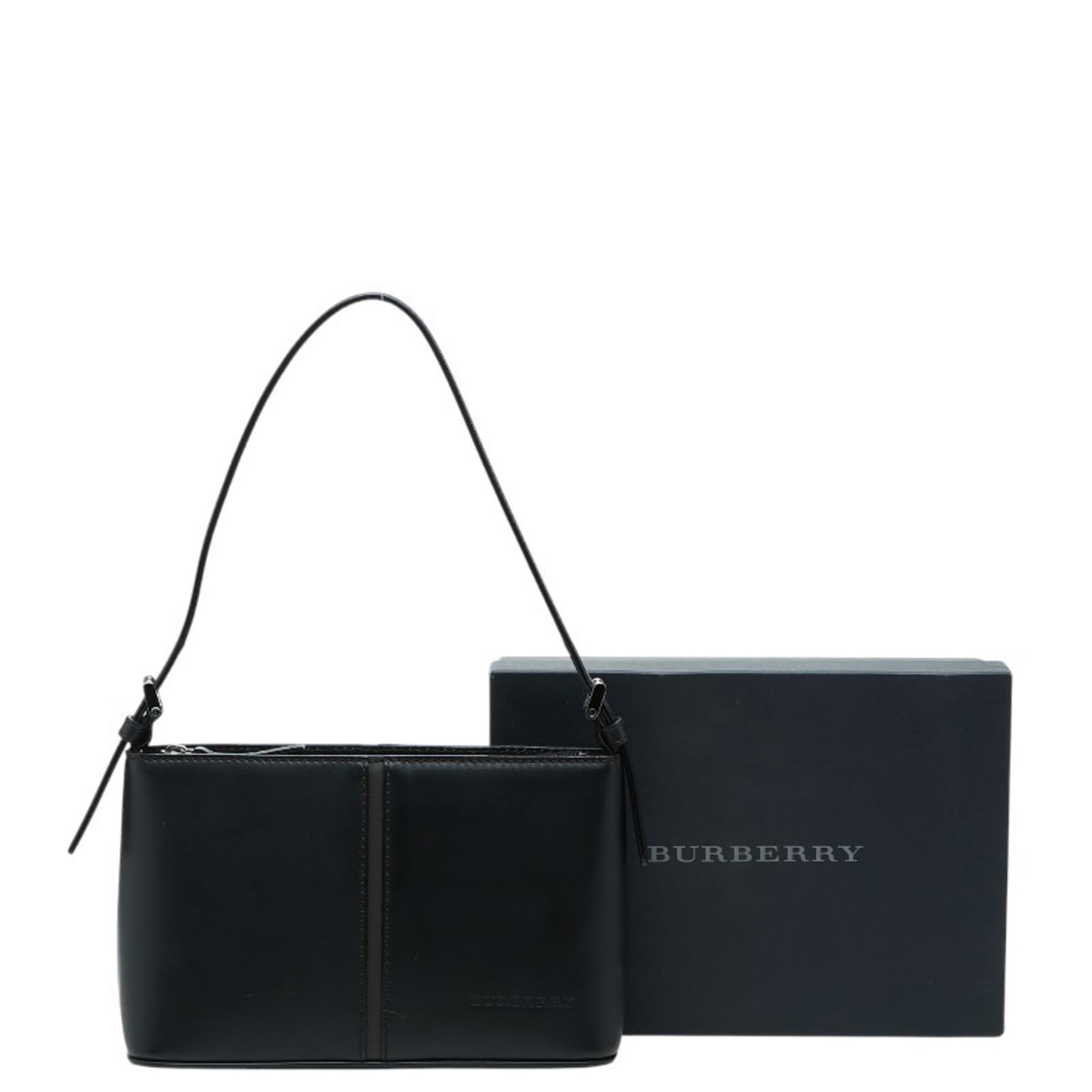 Burberry Black Leather Shoulder Bag (Pre-Owned)