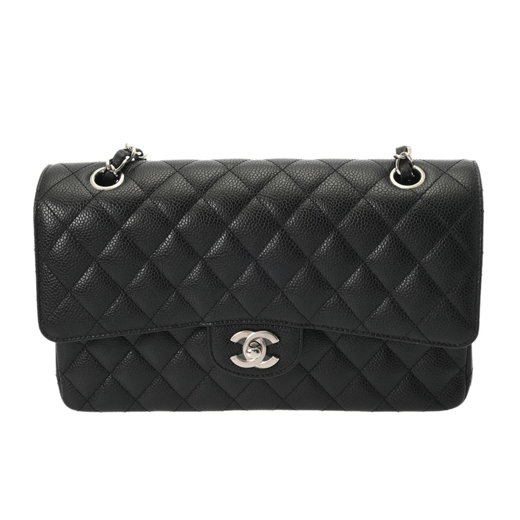 Chanel Black Grained Calfskin Shoulder Bag (Pre-Owned)