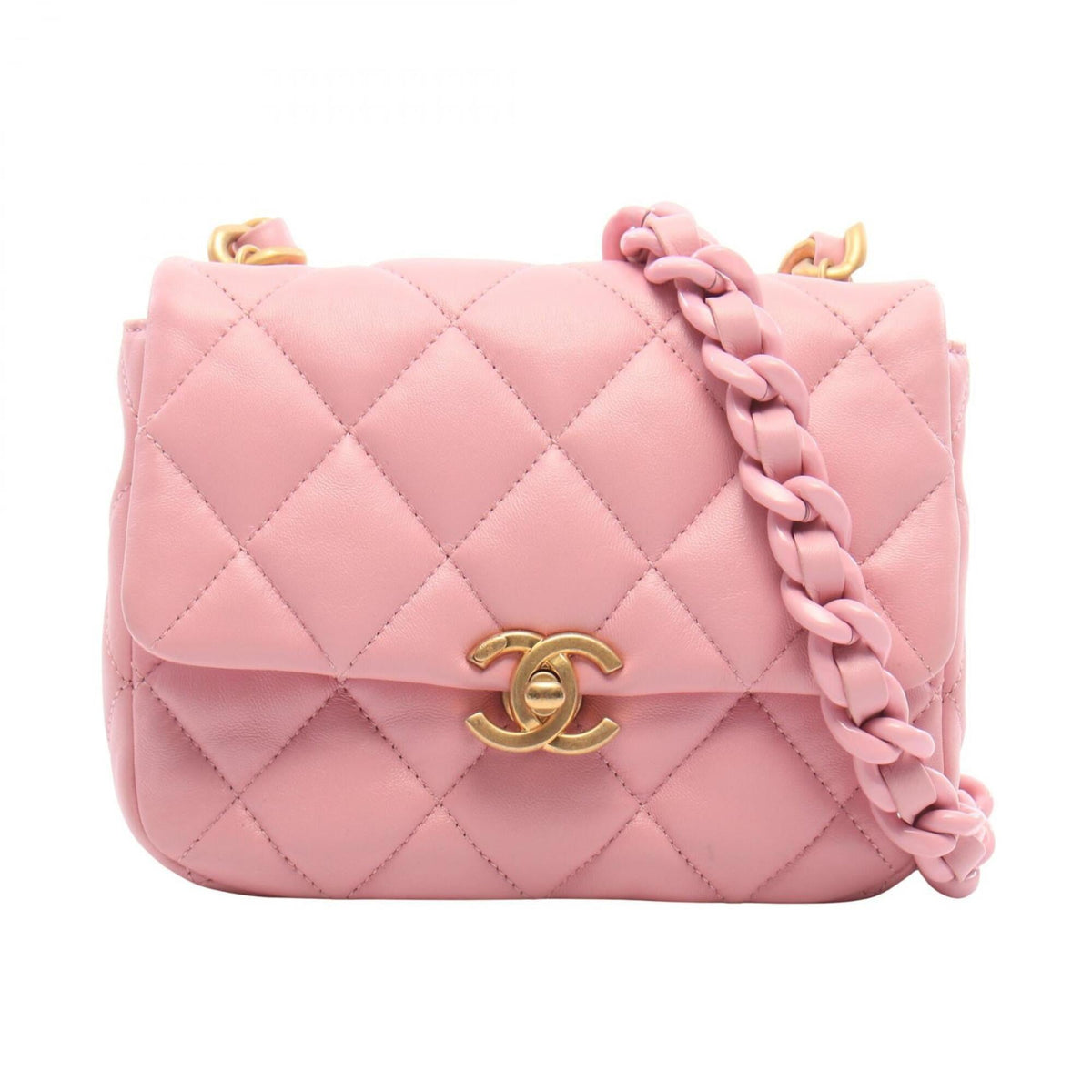 Chanel Pink Leather Handbag Shoulder Bag (Pre-Owned)