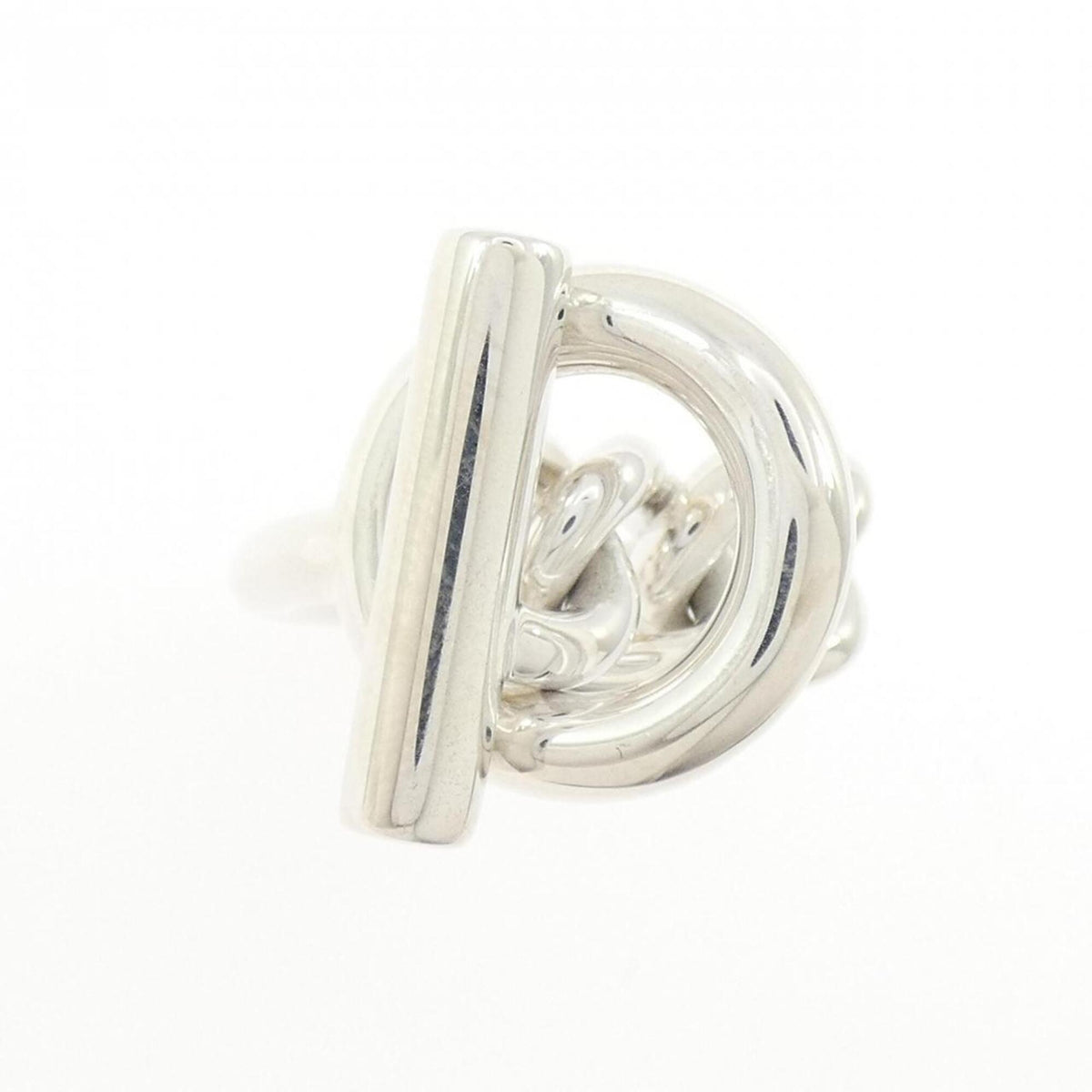 Hermes Silver Silver 925 Band Ring (Pre-Owned)