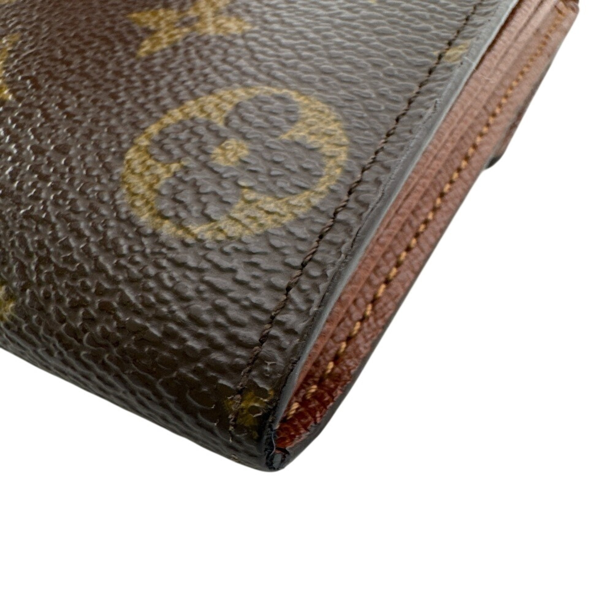 Louis Vuitton Monogram Brown Leather Long Wallet (Bi-Fold) (Pre-Owned)
