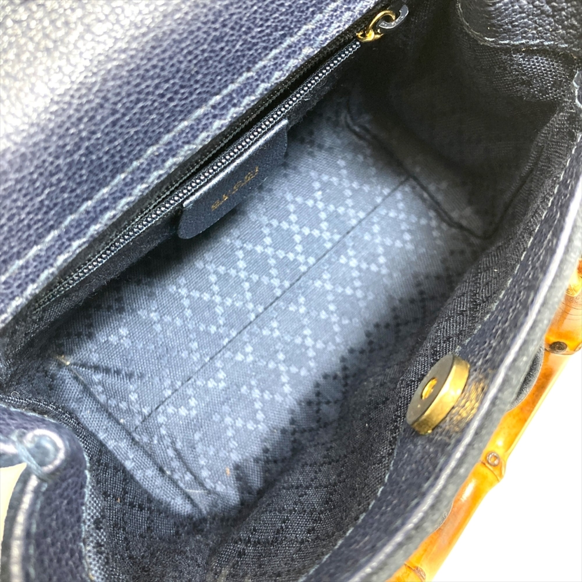 Gucci Navy Suede Leather Shoulder Bag (Pre-Owned)