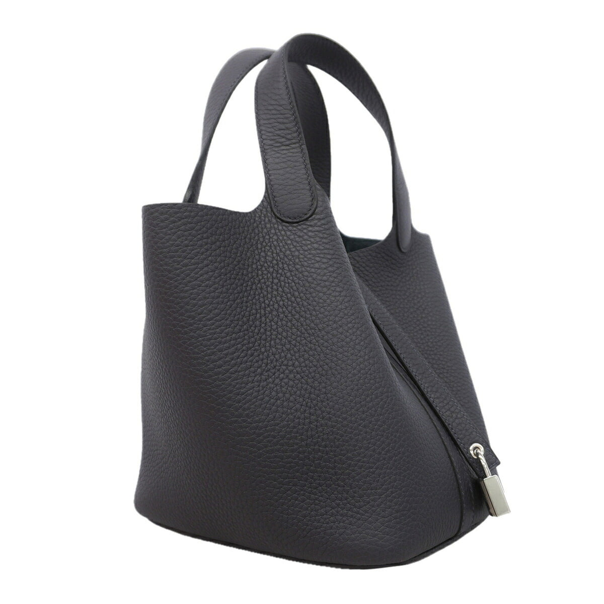 Hermes Navy Taurillon Clemence Leather Handbag (Pre-Owned)