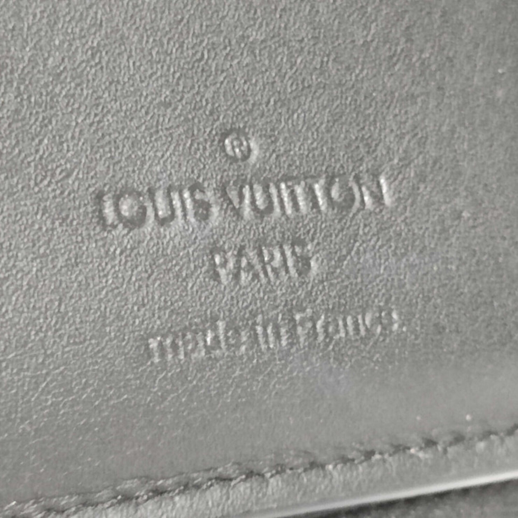 Louis Vuitton Black Leather Wallet (Tri-Fold) (Pre-Owned)