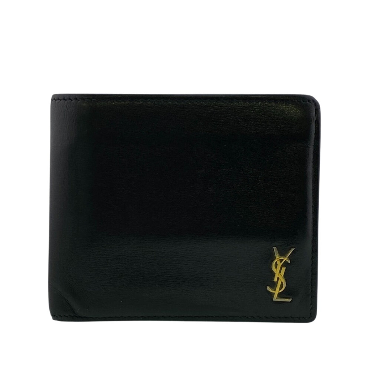 Yves Saint Laurent Black Leather Wallet (Bi-Fold) (Pre-Owned)