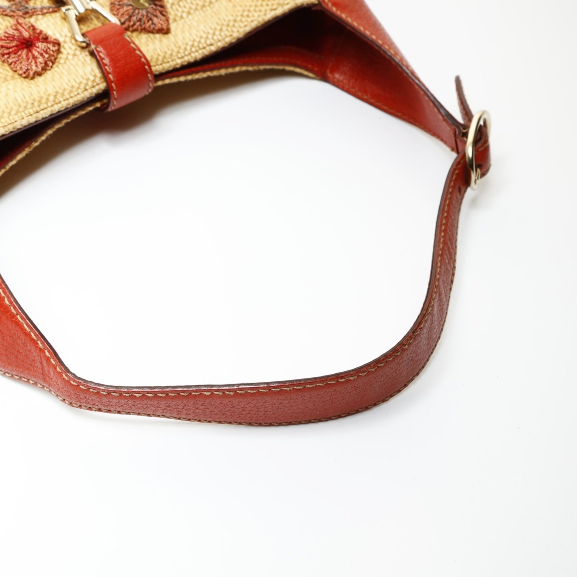 Gucci Jackie Beige Straw Raffia Shoulder Bag (Pre-Owned)