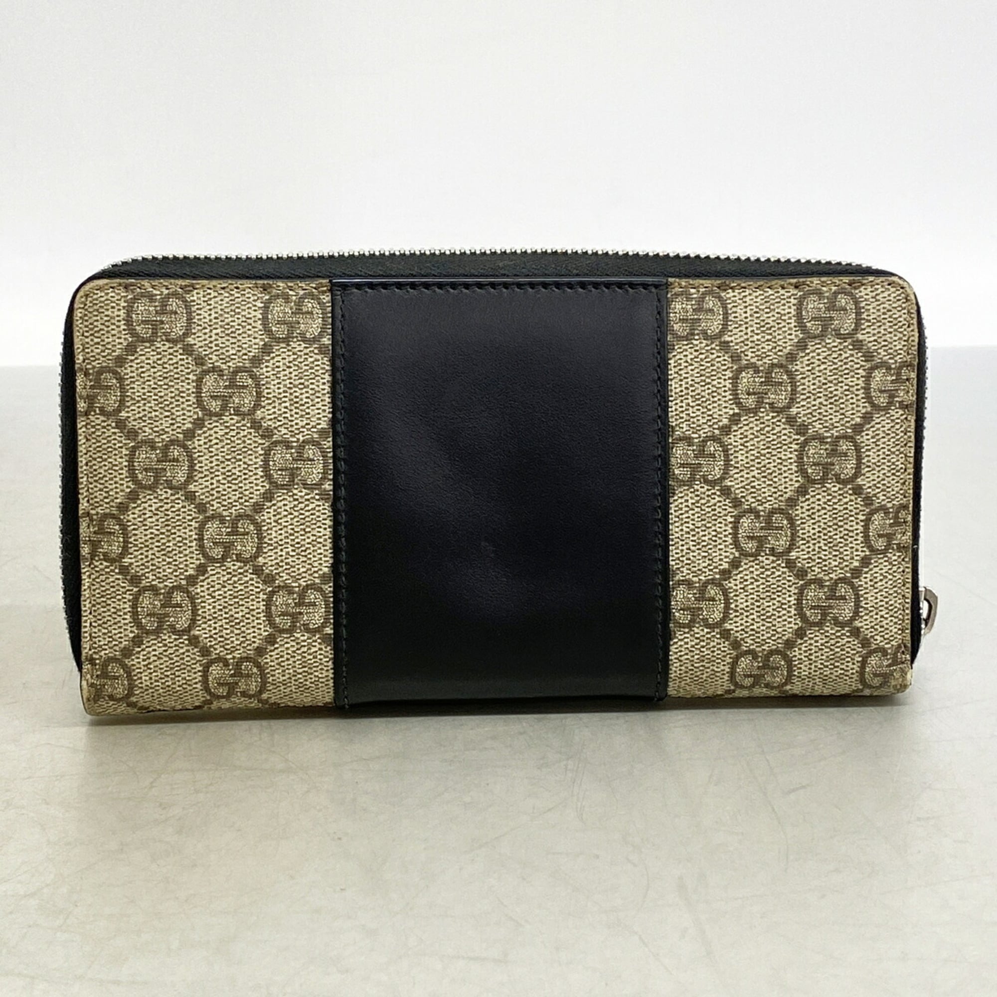 Gucci Black Brown Pvc Long Wallet (Bi-Fold) (Pre-Owned)