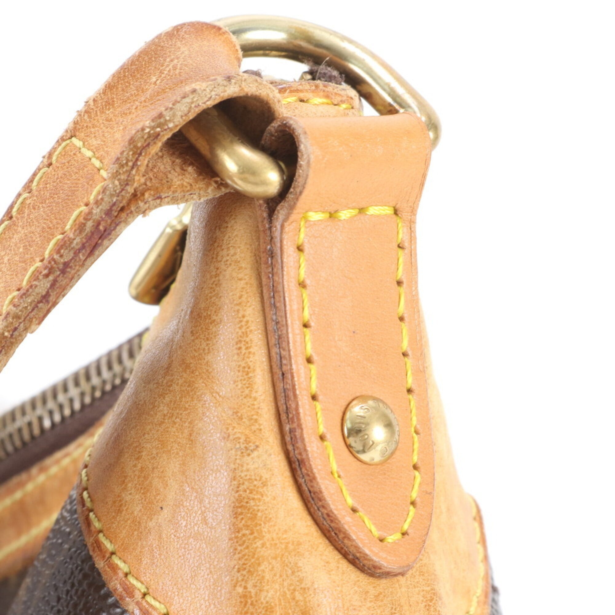 Louis Vuitton Brown Coated Canvas Leather Shoulder Bag (Pre-Owned)