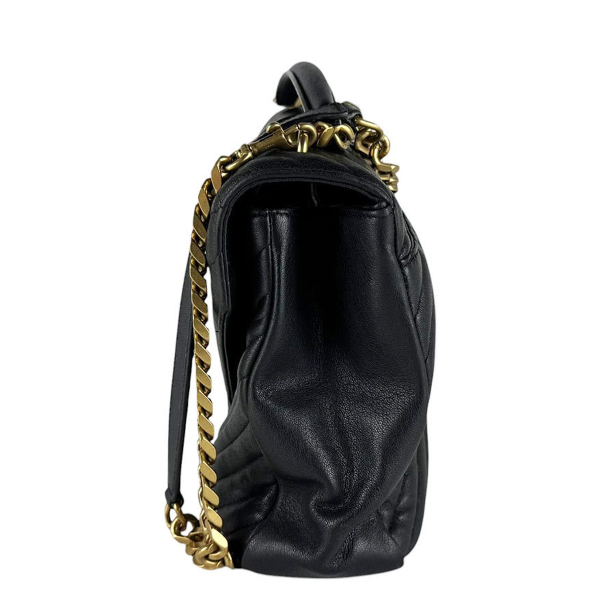Saint Laurent Black Leather Handbag Shoulder Bag (Pre-Owned)