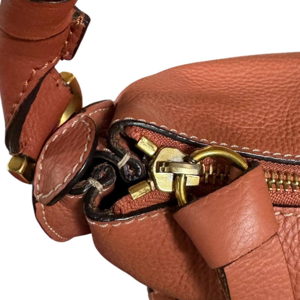 Chloé Marcie Orange Leather Shoulder Bag (Pre-Owned)