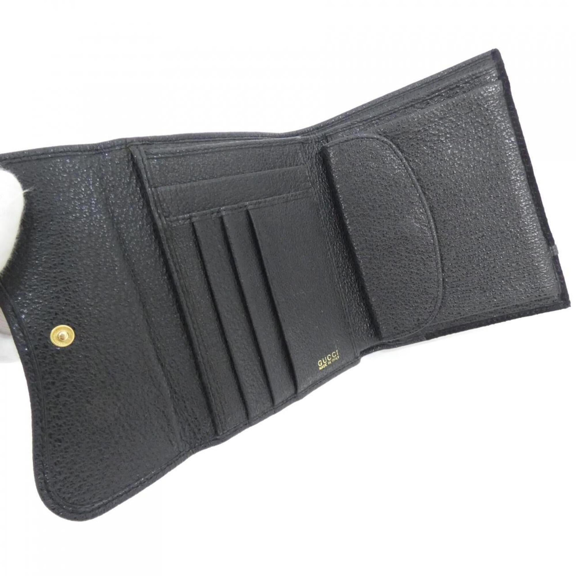 Gucci Black Leather Suede Wallet (Bi-Fold) (Pre-Owned)