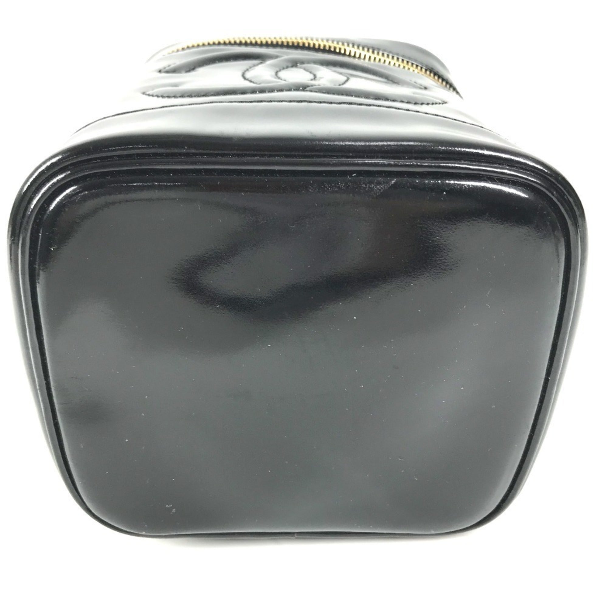 Chanel Black Leather Handbag Vanity Bag (Pre-Owned)