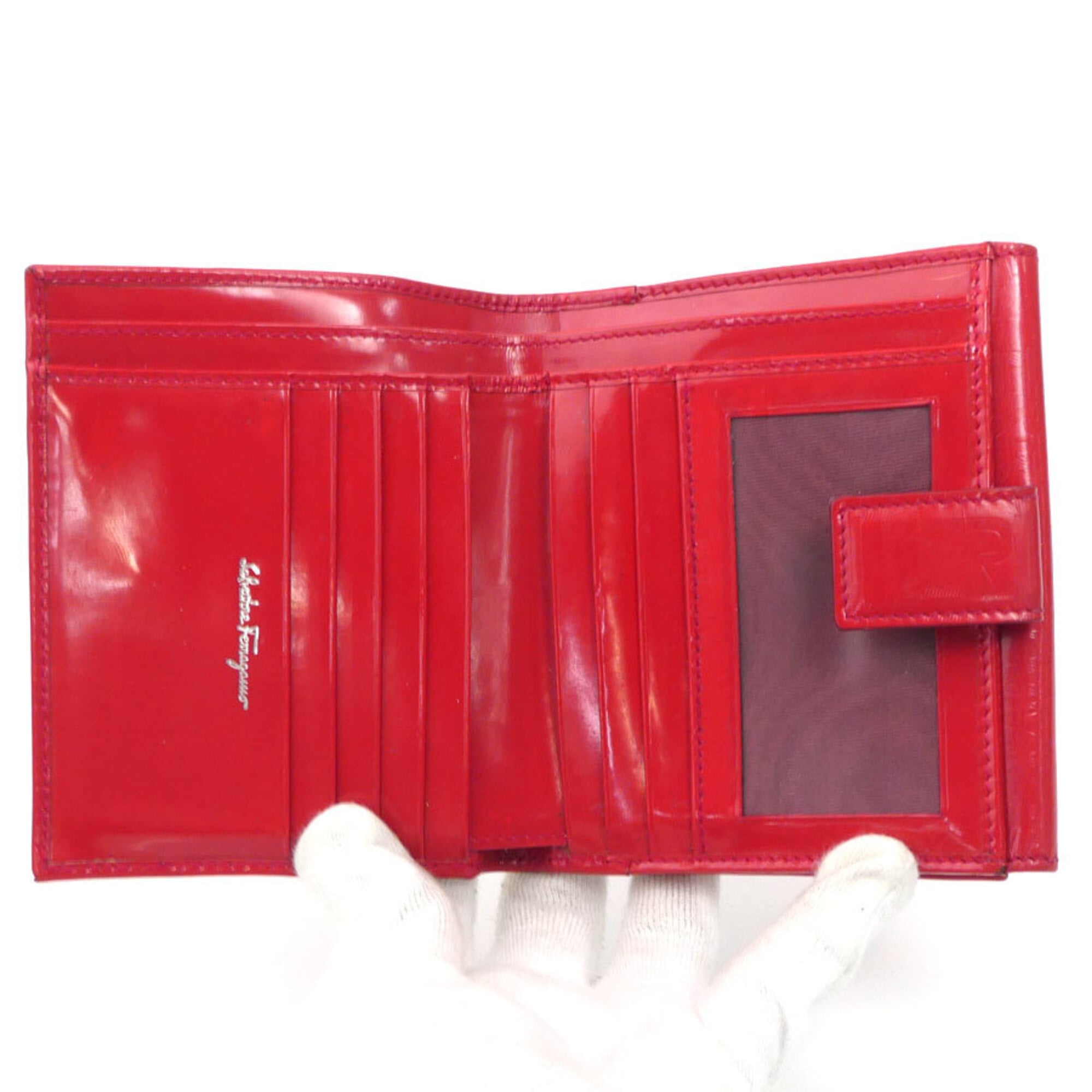 Salvatore Ferragamo Red Color Leather Wallet (Bi-Fold) (Pre-Owned)