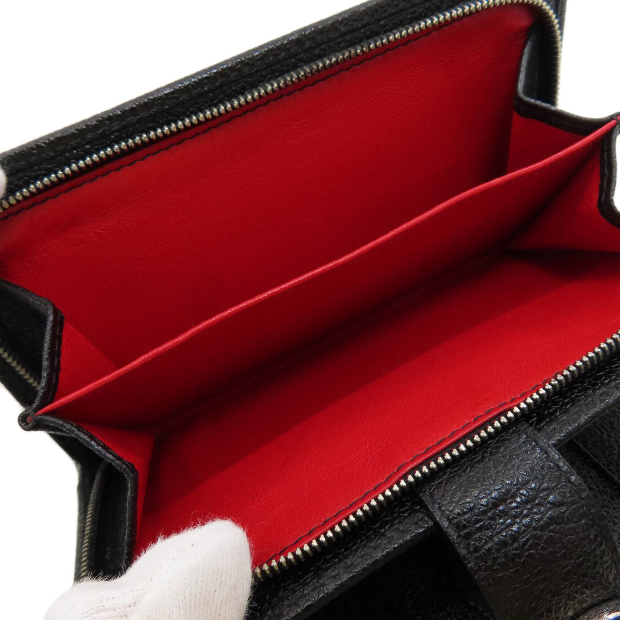 Bvlgari Bvlgari Bvlgari Black Leather Long Wallet (Bi-Fold) (Pre-Owned)